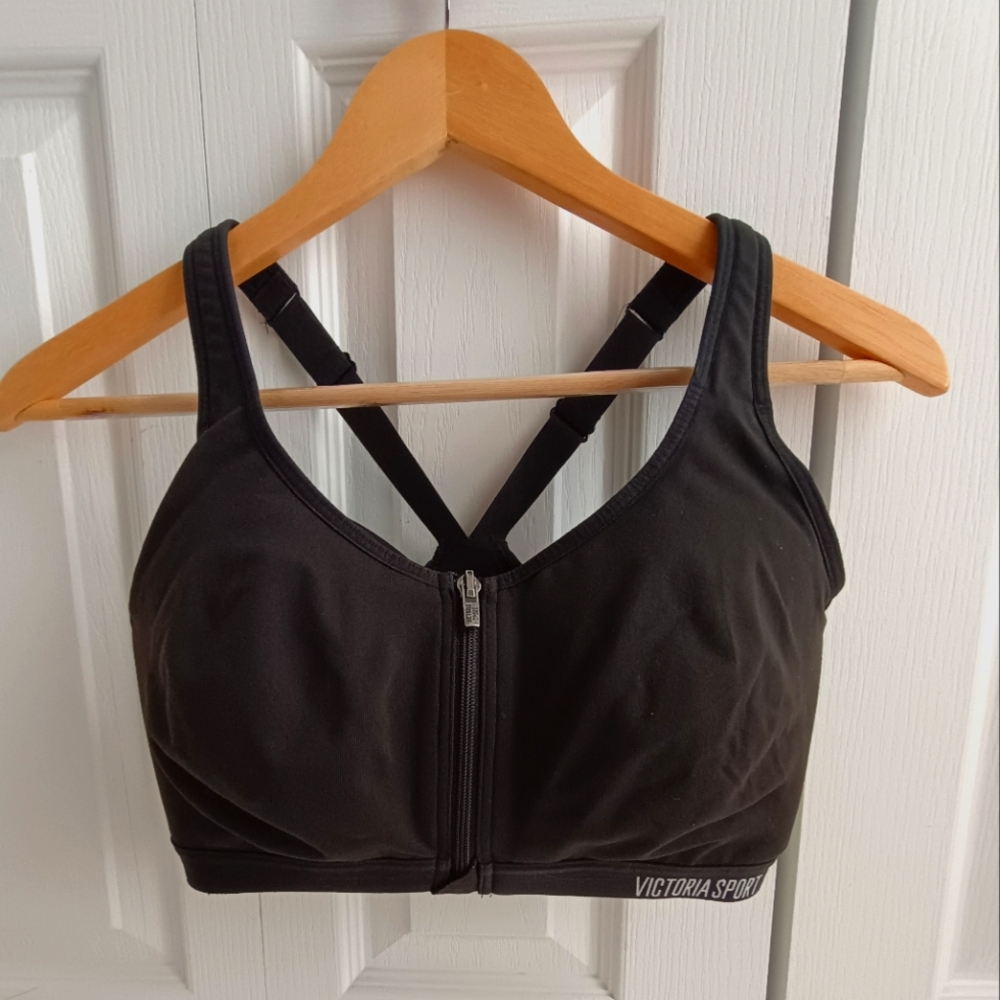 34DDD Victoria's Secret Sport The Knockout Front Close Sports Bra BLACK